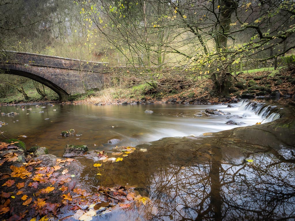 Landscape photograph — A peaceful autumn scene of the River Manifold near the village of Wetton in the Peak District.