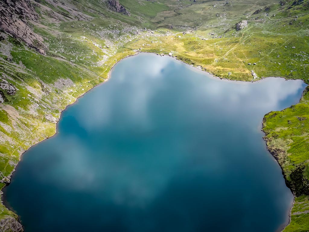 Landscape photograph — Blue Llyn Cau cwm from Cadair Idris Wales