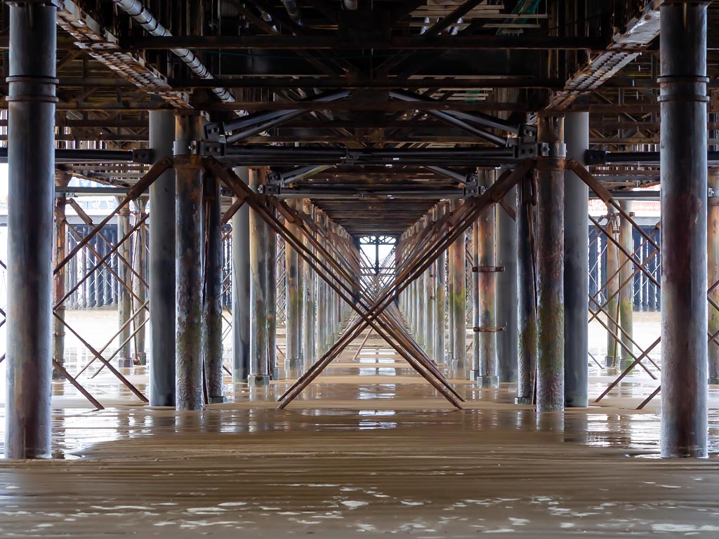 Landscape photograph — The grand pier structure from below Weston-super-Mare Somerset