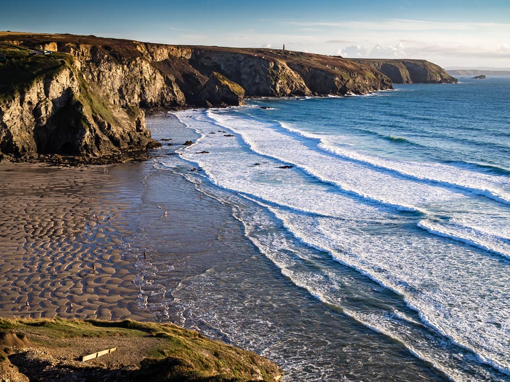 Landscape photograph — View of Porthtowan beach and coastline Cornwall
