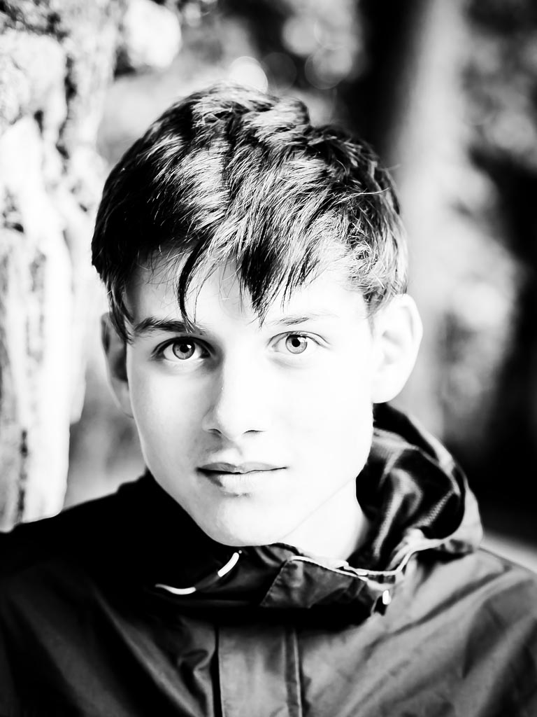 People photograph — Black and white portrait high key