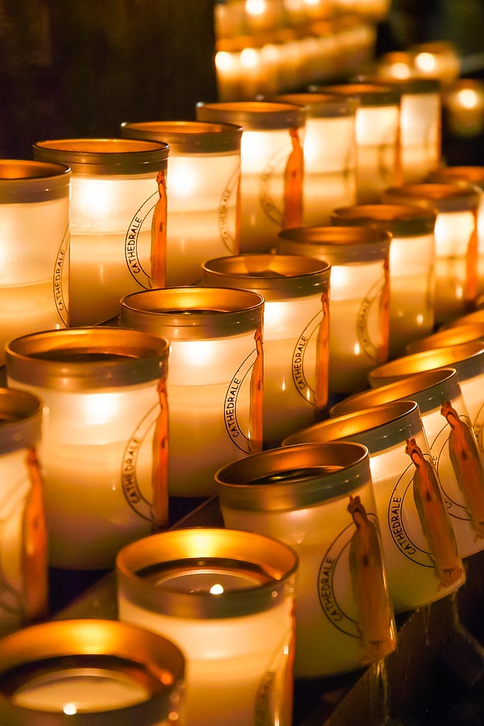 Travel photograph — Candles in Notre-Dame cathedral Paris