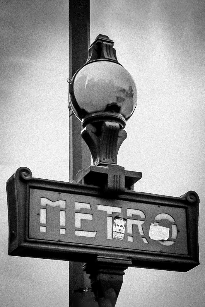 Travel photograph — Metro tube sign in Paris